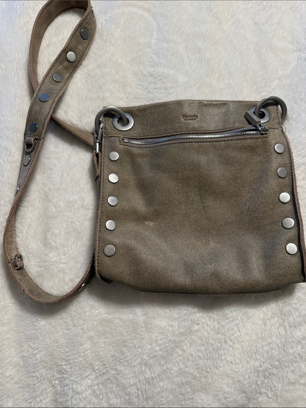 Hammitt Olive Suede Studded Crossbody Bag